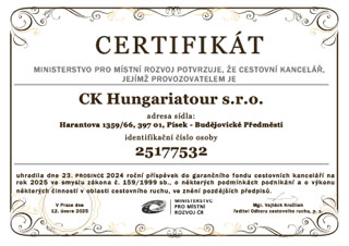 Certifikát Ministerstva pro místní rozvoj